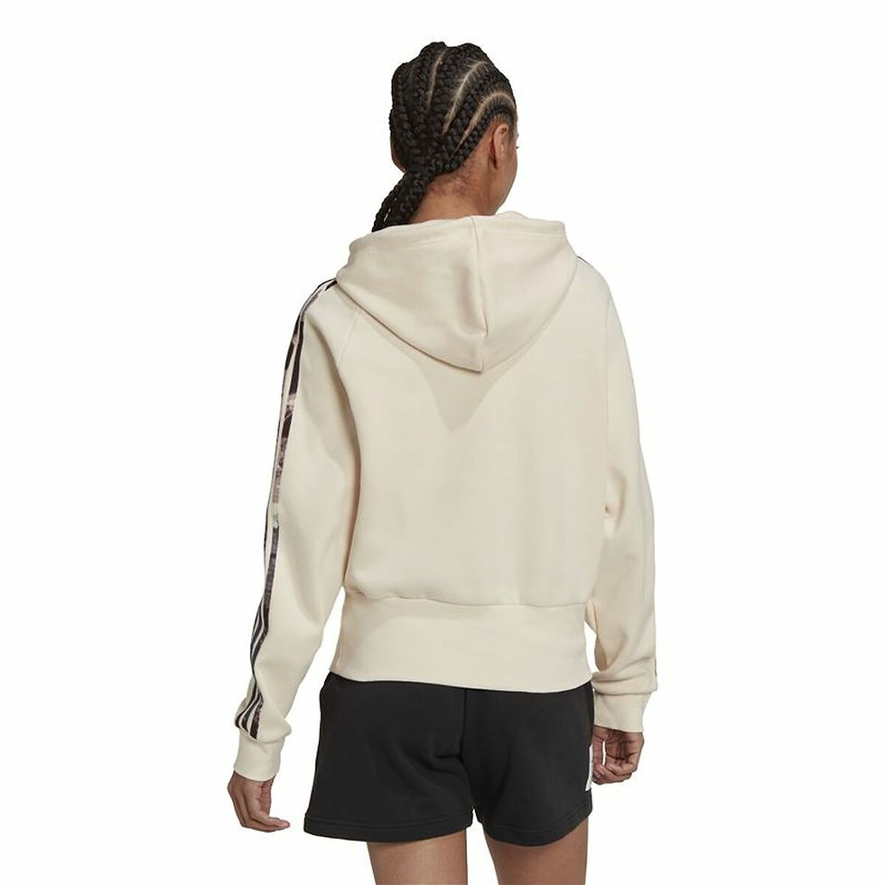 Miniaturbild: Damen Sweater mit Kapuze Adidas AllOver Print Beige