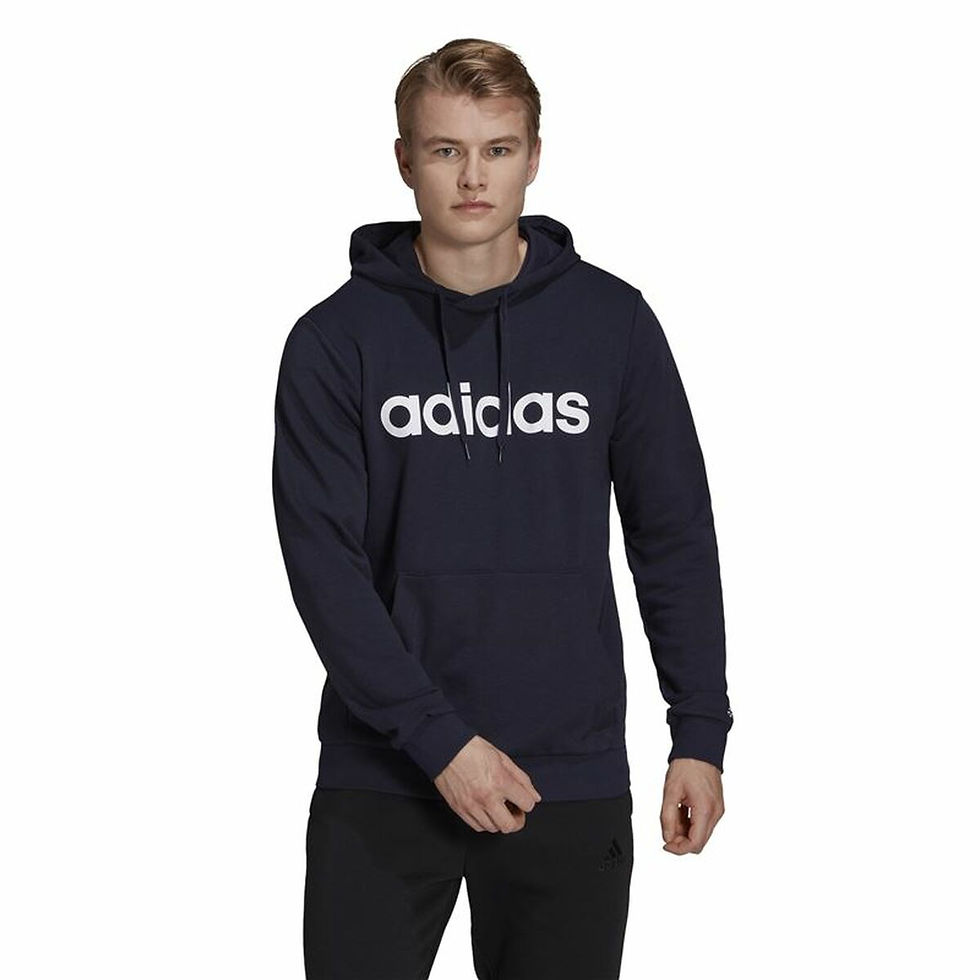 Miniaturbild: Herren Sweater mit Kapuze Adidas Essentials French Terry Marineblau