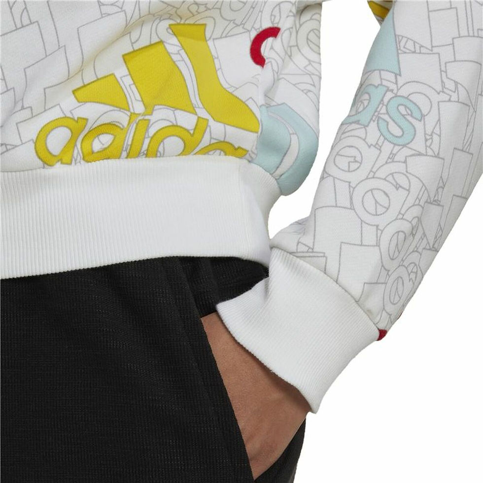 Miniaturbild: Damen Sweater ohne Kapuze Adidas Essentials Multi-Coloured Weiß