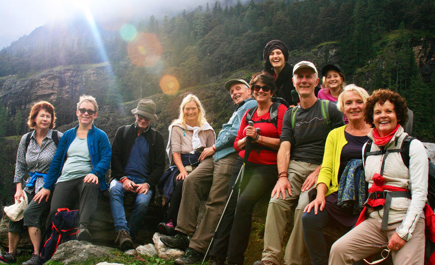 Group trek at Himalaya meditation and yoga Retreat