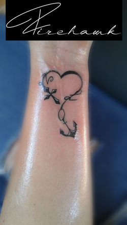 anchor heart cross initials