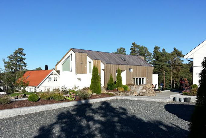 Pusset ytong og grånet kledning Arkitekttegnet enebolig