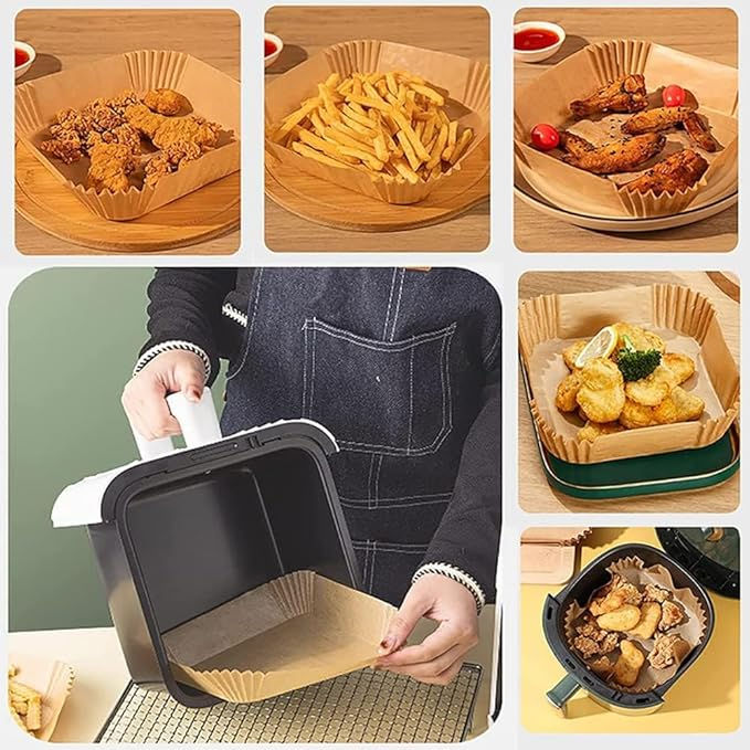 Thumbnail: Xacton air Fryer Paper Sheets Liner I Non-Stick Parchment Paper Liners I Oil Pro