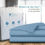 Thumbnail: Blue Dahlia 300 TC Cotton Fitted Bedsheet for Double Bed, Sateen Weave