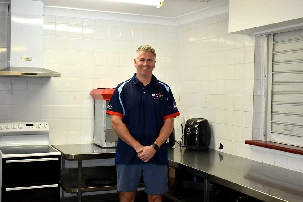PCYC Bourke Club Manager Todd Bailey in the new kitchen. Photo TWH