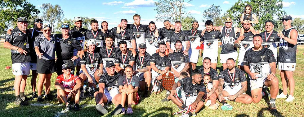 Winners of the Arthur Musso Hooper Shield at Brewarrina on Saturday - the Wiradjuri All Blacks. Photo Maxine Hicks