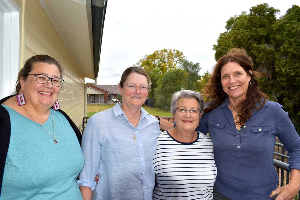 Bourke High School Librarian Barbara McGuigan with Wendy Robb, Sheryl Cootes and Lisa Nicol. Photo TWH