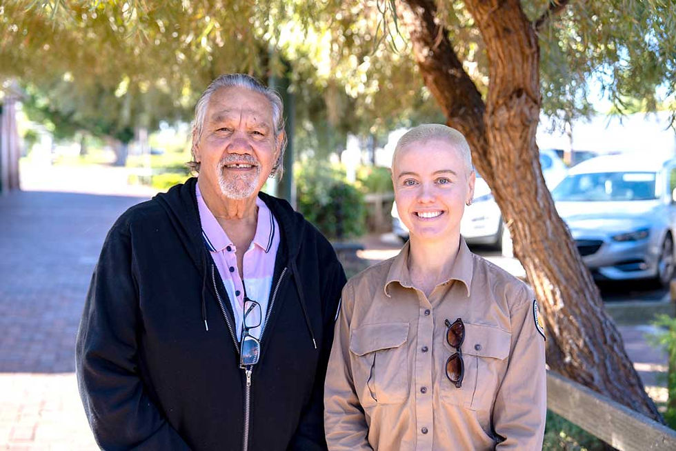Phil Sullivan, from the Gundabooka co-management committee with Madi Glass, Ranger for Gundabooka National Park. Photo Beverley-Callow