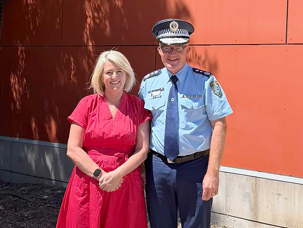 Police Minister Yasmin Catley with Police Commissioner Mal Lanyon during their visit to Walgett this week. Photo contributed