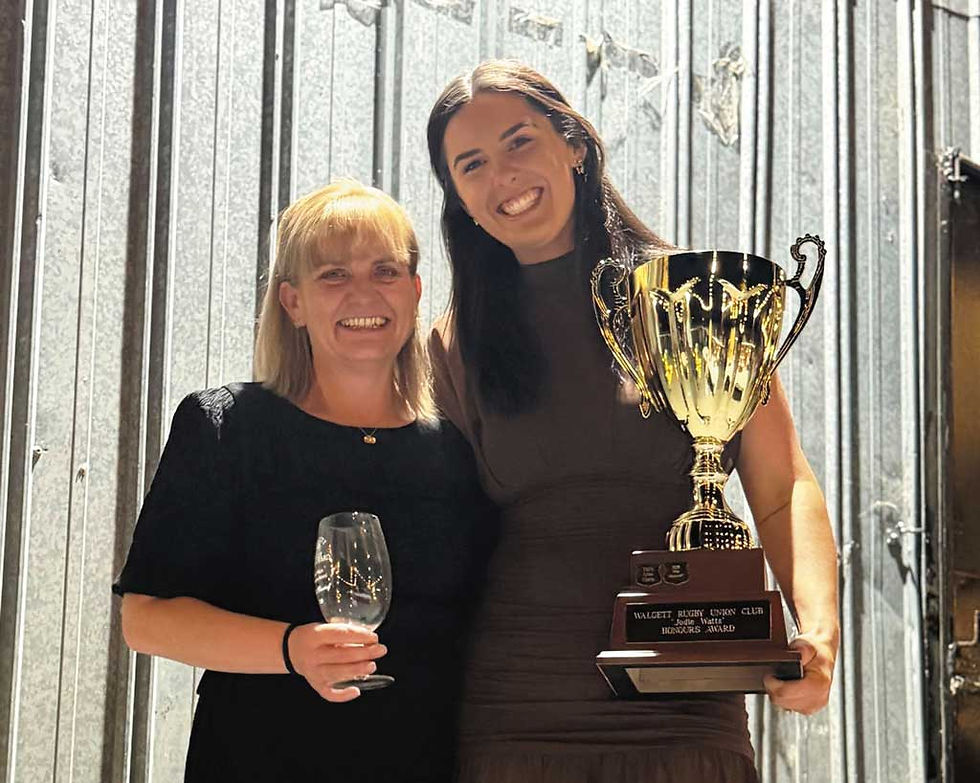 Walgett Rams president, Jodie Watts and Milli Moncrief at the club’s presentation ceremony. Photo: contributed