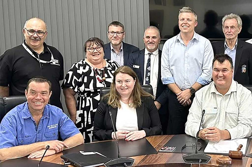Among those joining Member for Barwon, Roy Butler and Minister for Agriculture, Regional New South Wales, and Western New South Wales, Tara Moriarty (seated) for a local catch up were Cobar Shire GM, Peter Vlatko, Walgett Shire Executive Manager Environmental Strategy, Economy & Partnerships, Donna Ausling, Walgett Shire GM, Andrew Brown, Mayor of Balranald, Louie Zaffina, Mayor of Wentworth, Daniel Linklater, Broken Hill Councillor Alan Chandler and Mayor of Cobar Shire Council, Jarrod Marsden (seated). Photo contributed