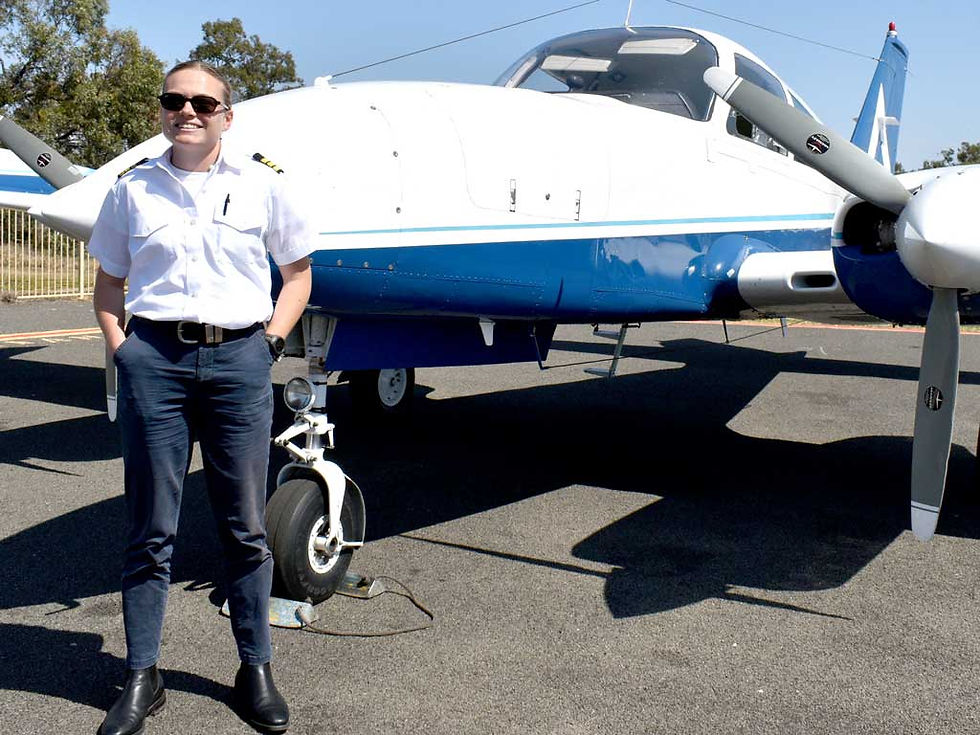 New Air Link pilot McKenzie Graham at Bourke Airport this week. Photo TWH