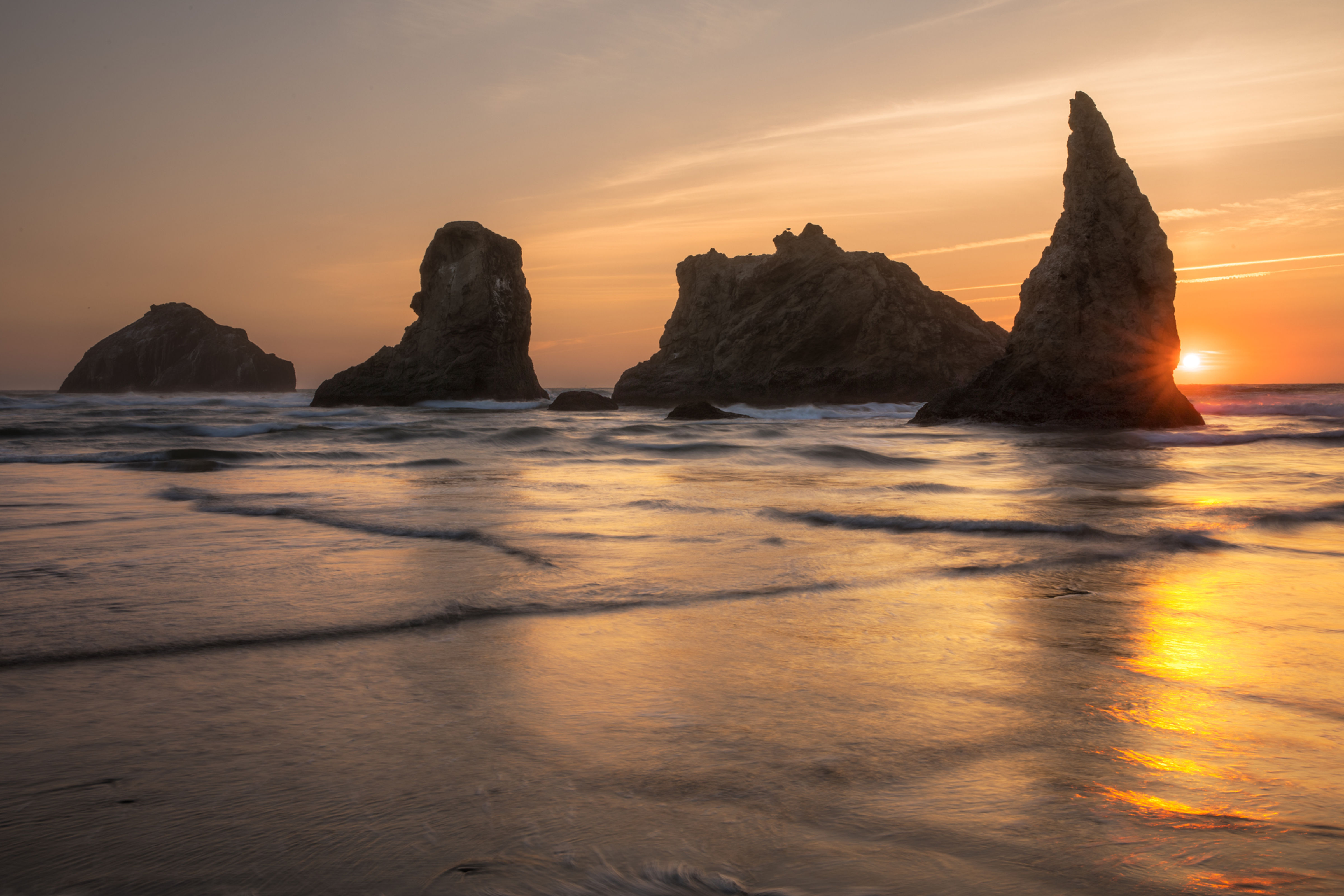 Bandon and a Sunburst Sunset