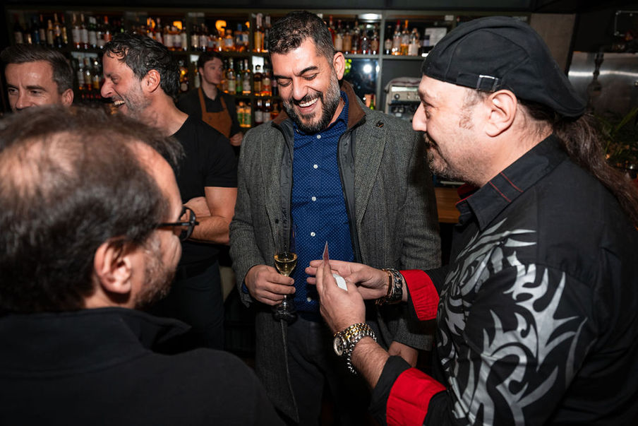 Montreal magician performing close-up magic and mentalism for small groups at an event