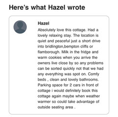positive cottage review