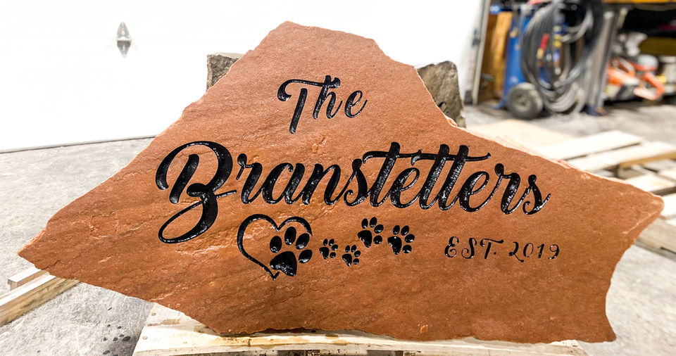 Residential stone sign 