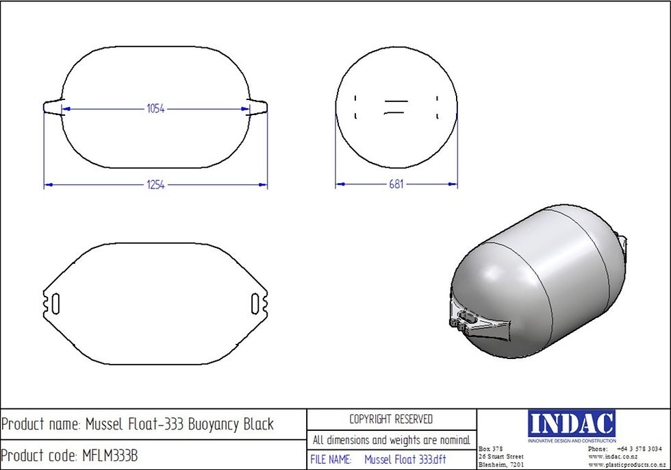 Thumbnail: line drawing of Indac Mussel Float