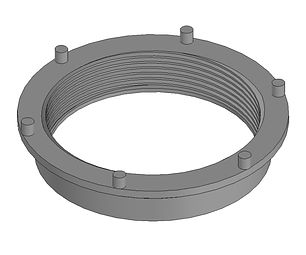 Two Start Threaded spinweld, injection moulded from polyethylene