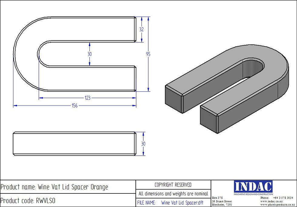 Thumbnail: Line drawing of Wine tank lid spacer