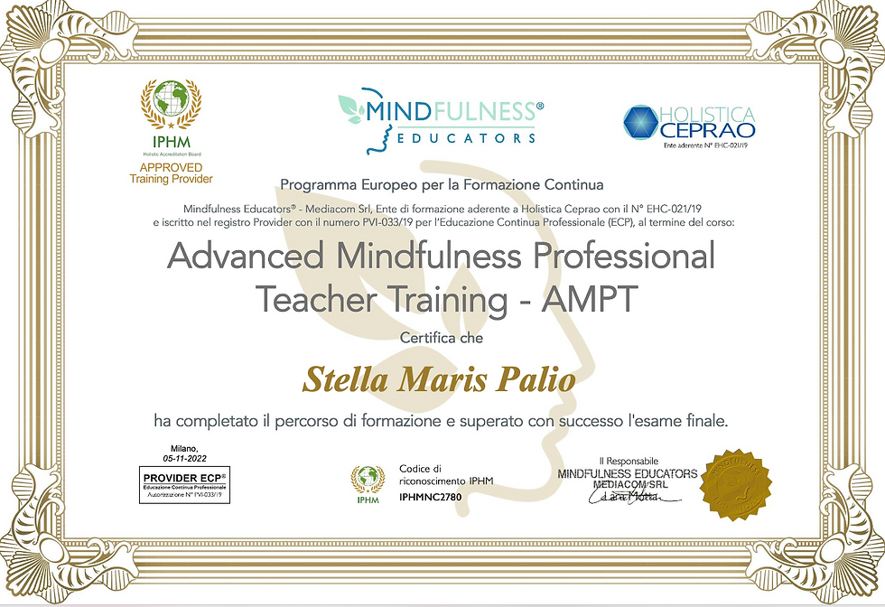 Mindfulness Professional Teacher Training Avanzato 2022