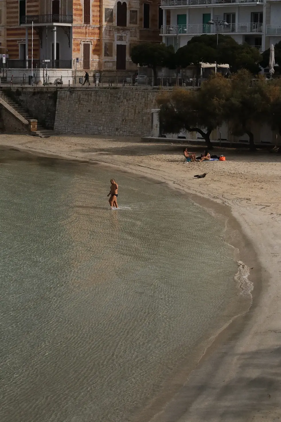 a winter swim in the beach of Santa Caterina