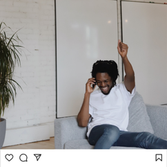 A instagram post showing a black man celebrating his clean space