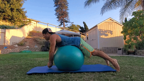 shoulder raise on exercise ball