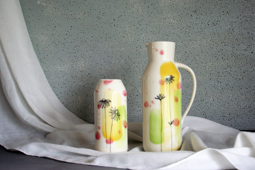 Thumbnail: Daisy pitcher jug handmade by Rachel Leary Ceramics