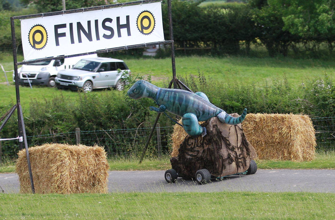 T-Rex heads for the finish.JPG