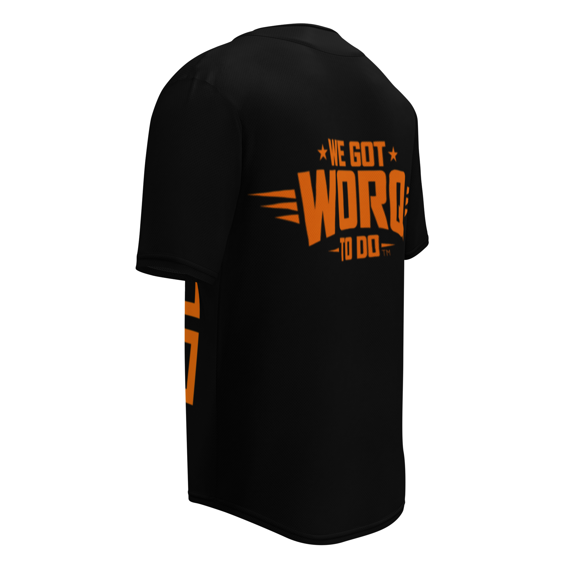 ROQ BODY Unisex Baseball Jersey Black & Orange