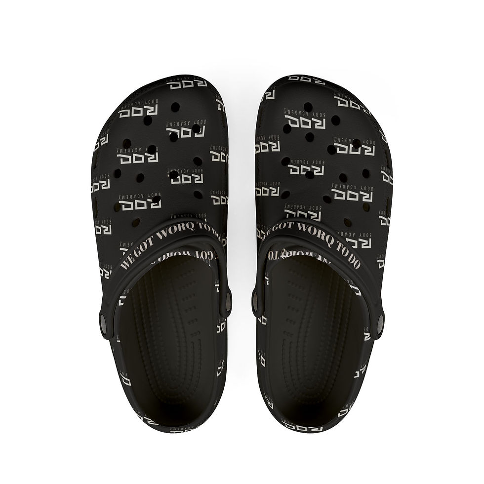 Thumbnail: Printed EVA Foam Clogs — Black All-Over Logo Comfort Shoes
