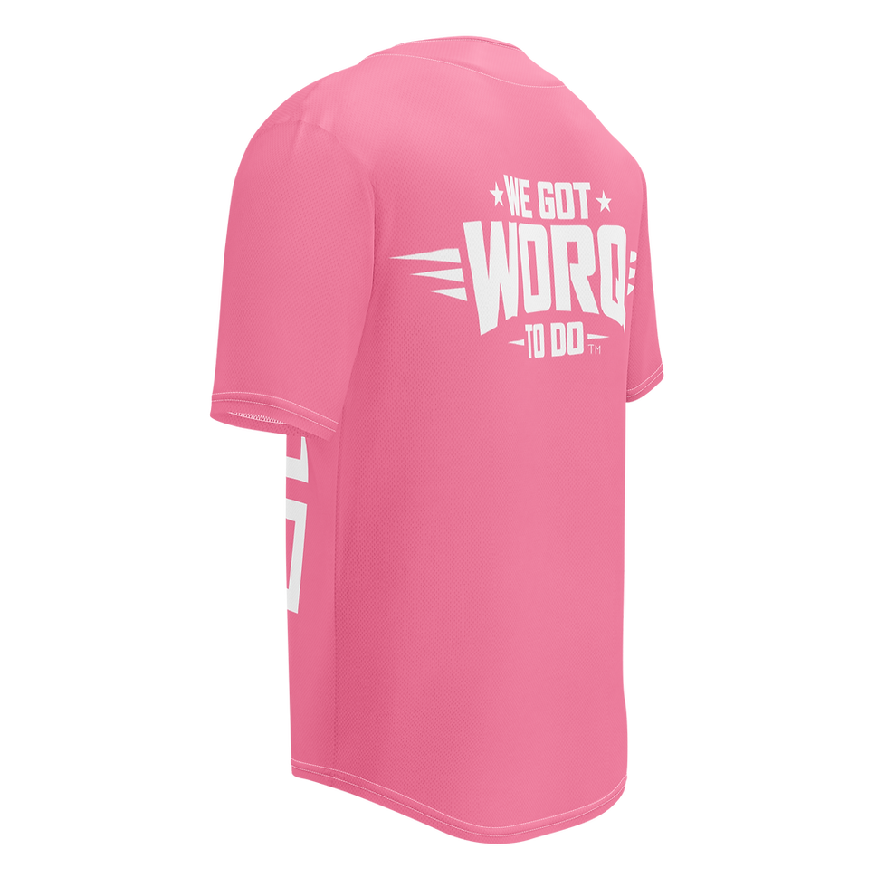 Thumbnail: ROQ BODY Pink & White Baseball Jersey