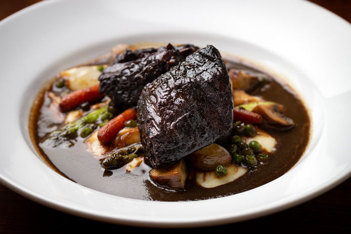 Braised beef short rib with vegetables Beach St Bistrot