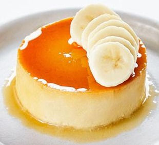 Flan de plátano al microondas