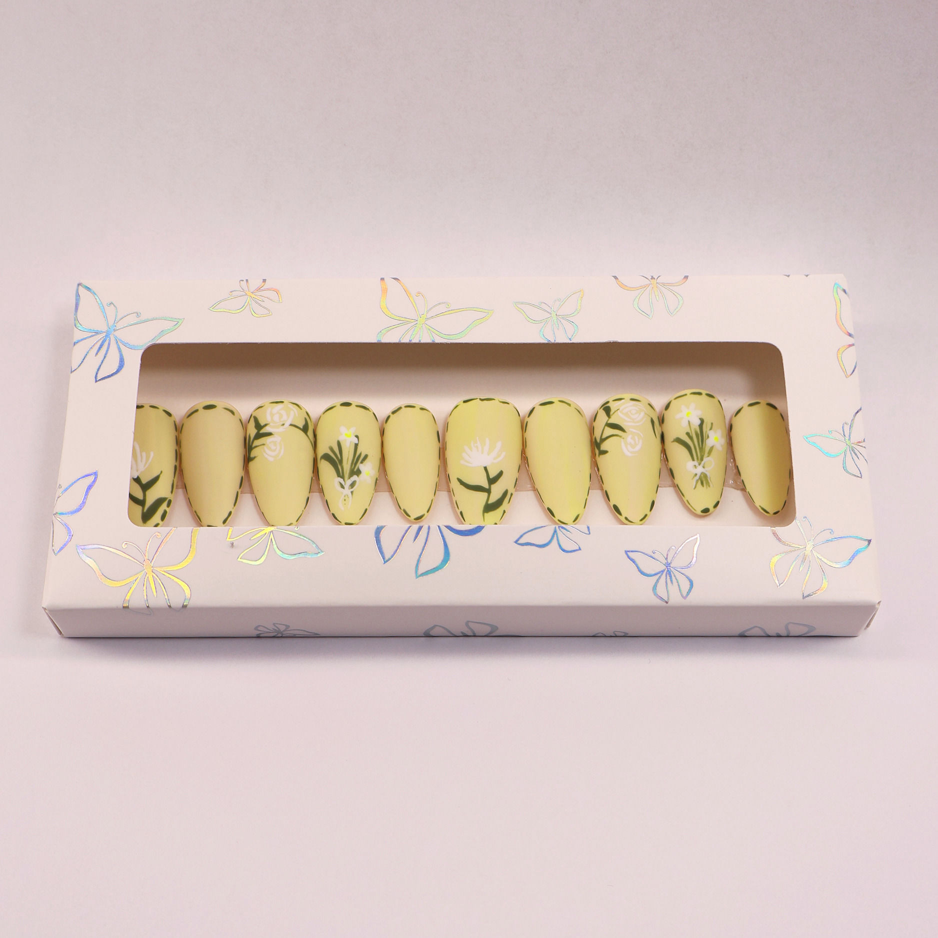 Buttercup Yellow Flower Press-On Nails