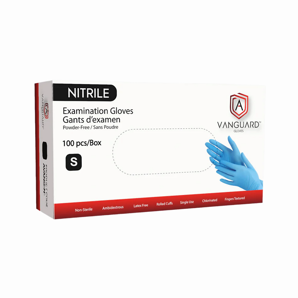 Thumbnail: Blue Vanguard nitrile exam gloves box of 100 size small