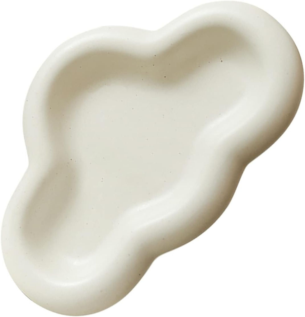 Thumbnail: Chubby Cloud Ceramic Decorative Jewelry Tray – Crème Finish
