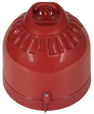 SecuriFire Beacon wall mounted, lens red, socket red, small