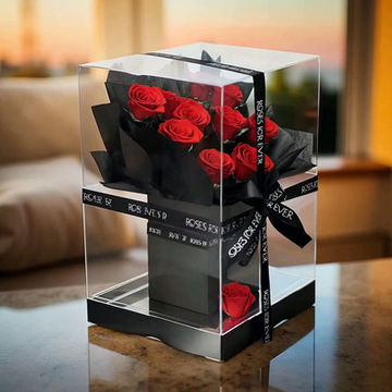 Roses Forever Crystal Chest Red for Valentines Day - Offshore Florist Supplies Melbourne Australia