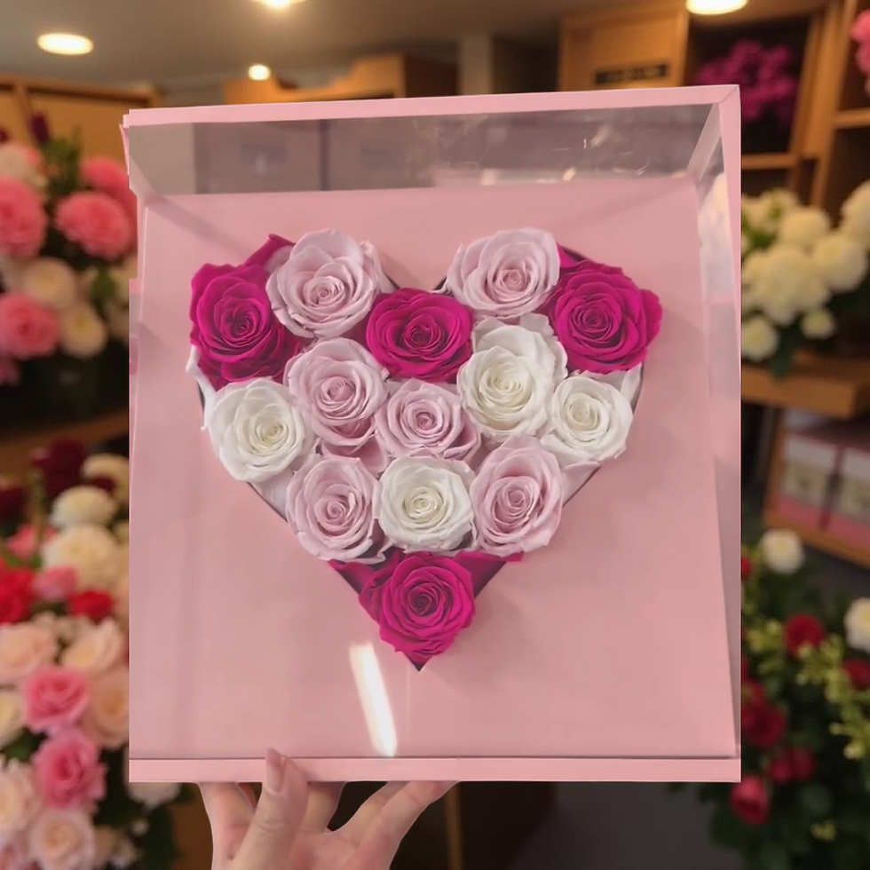 Heart Shape Gift Box Mixed Pinks