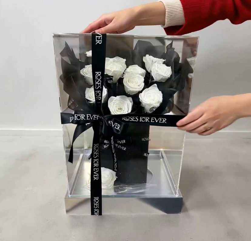 Thumbnail: Roses Forever Crystal Chest White for a perfect gift - Offshore Florist Supplies Melbourne Australia