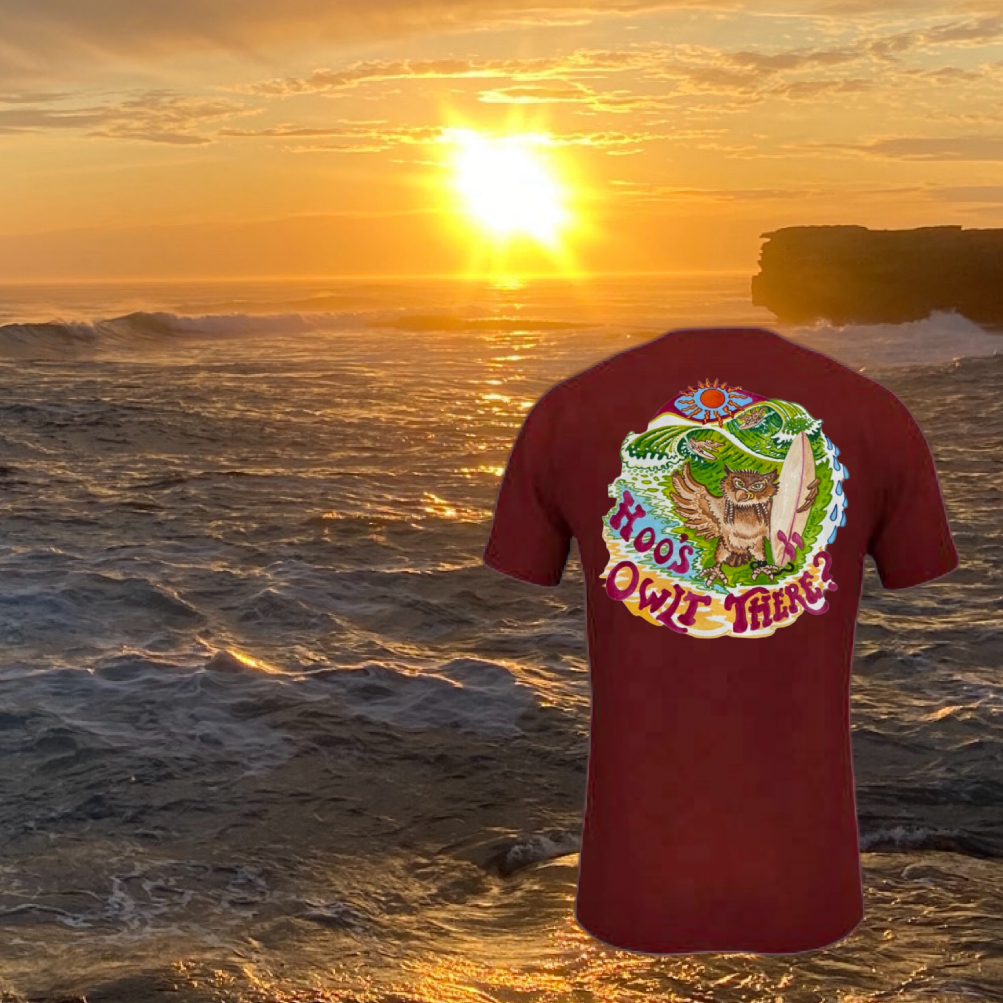 Hoos Owlt There T Shirt Maroon