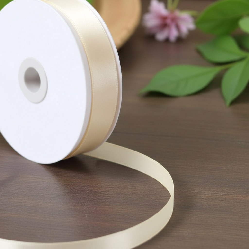 Satin Ribbon 25mm Cream - Buy wholesale ribbon at Offshore Florist Supplies Hoppers Crossing Melbourne