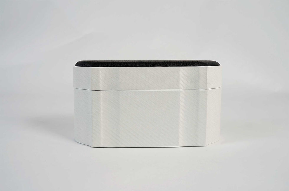 Thumbnail: Rigid Case MT Travel -Double - White Carbon/Black Leather - back view