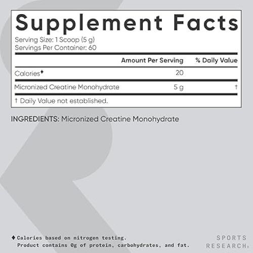 Miniatura: Creatina Monohidrato Micronizada en polvo x 300 Gr. - SportsResearch