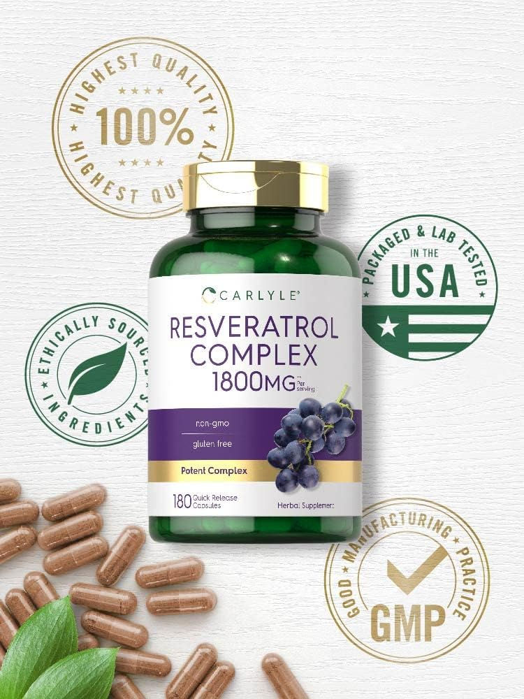 Miniatura: Resveratrol Complex 1800 Mg. x 180 Cápsulas -  Carlyle - Premium / Antioxidante