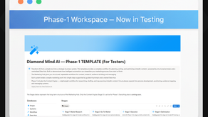 Phase-1 Testing Has Begun; Building Diamond Mind AI With Real People, Not Just Code