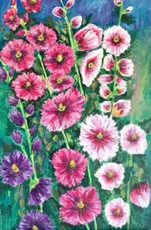 HollyHocks - Available at Plum Bottom Gallery, Egg Harbor, WI