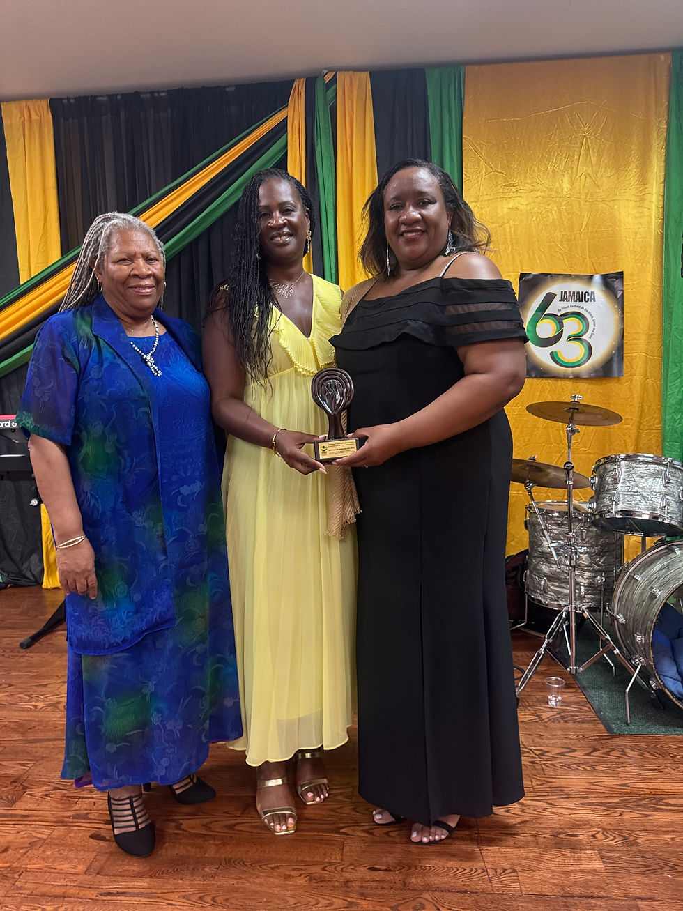 Left: Dr. Claudette Holloway; Centre, JCAN President, Jacqueline Chen pose with Her Excellency Marsha Coore-Lobban, Jamaica High Commissioner