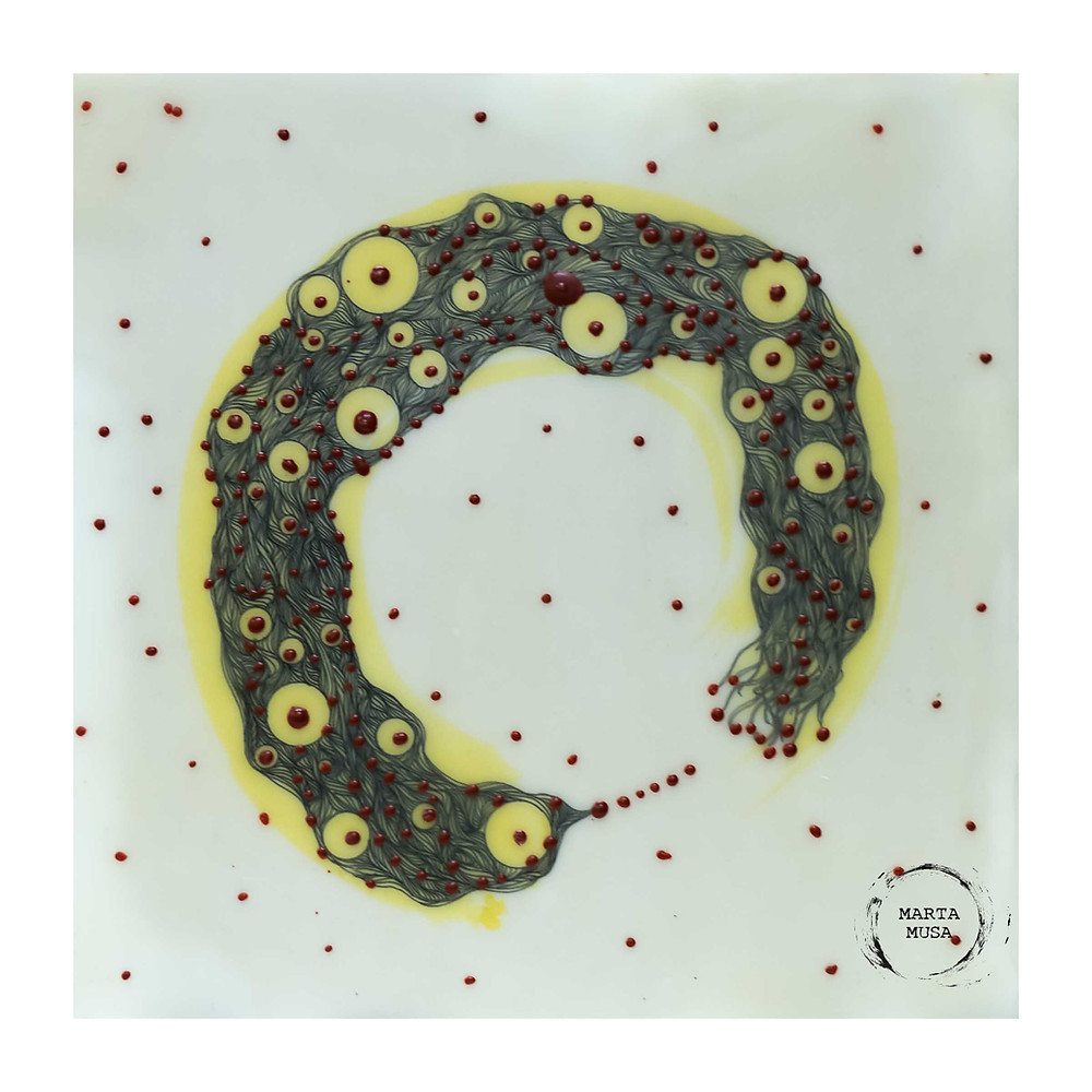 Enso Bertha 8 x 8 on Wood Panel - $75